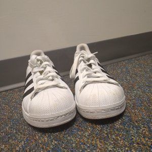 Men's White and Black Adidas Superstar